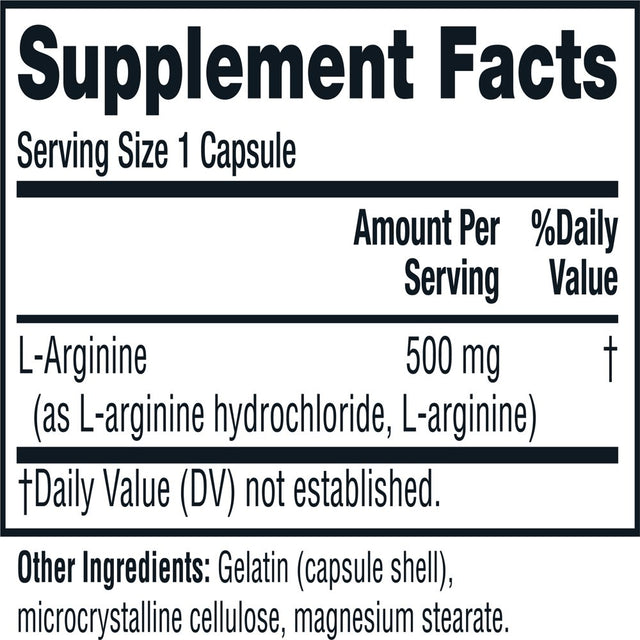 Twinlab L ARGININE 500MG - 100 Cap- Supports Nitric Oxide Production | Free Form Amino Acid (Pack of 2)