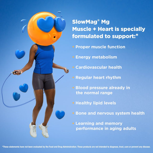 Slowmag® Mg Muscle + Heart Magnesium Chloride Supplement Tablets with Calcium 60Ct