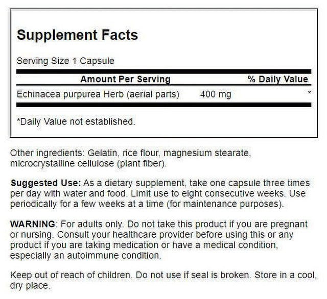 Swanson Echinacea 400 Mg 180 Capsules