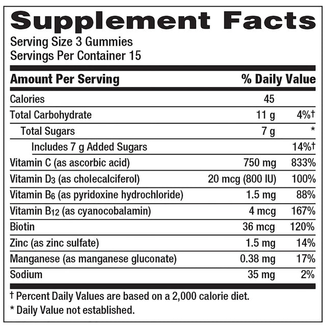 Emergen-C Immune plus Vitamin D and C Immune Gummies, Raspberry, 45 Ct