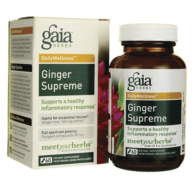 Gaia Herbs Ginger Supreme, 60 Vegan Liquid Phyto-Caps