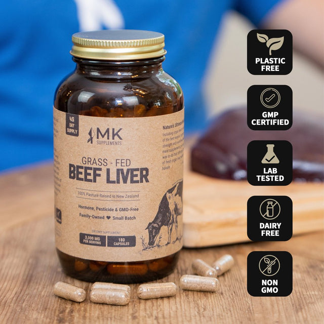 Grass-Fed Beef Liver (Freeze-Dried, Non-Defatted, Non-Gmo, 100% Pasture-Raised, 45-Day Supply)