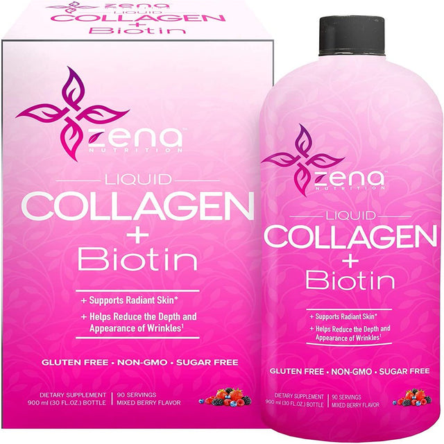 Zena Liquid Collagen + Biotin, 30 Fluid Ounce