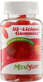 Maxi Health Kosher Vitamin D3 1000 IU Organic D3-Licious Gummies Cherry Flavor - 60 Jellies