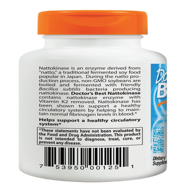 Doctor'S Best Nattokinase 2,000 Fu, Non-Gmo, Gluten Free, Vegan, Supports Cardiovascular and Circulatory Health, 90 Veggie Caps - 2 Packs