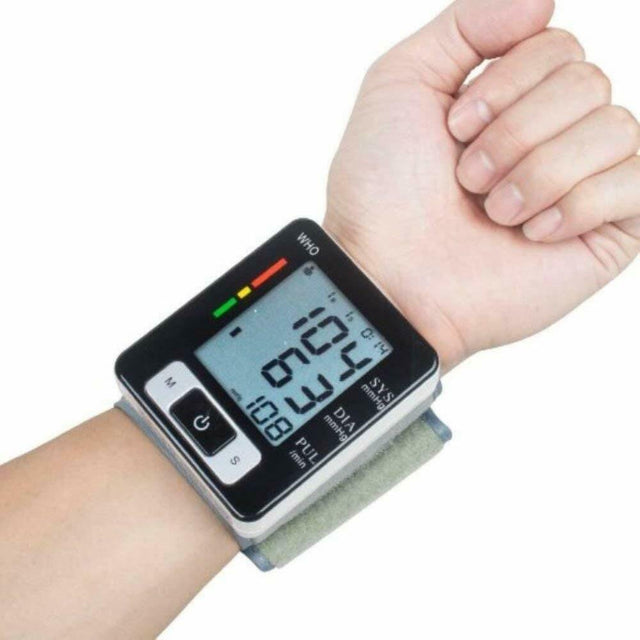 Healthpro Wrist Cuff Blood Pressure Monitor W/ Case, Memory Bank 60 Readings