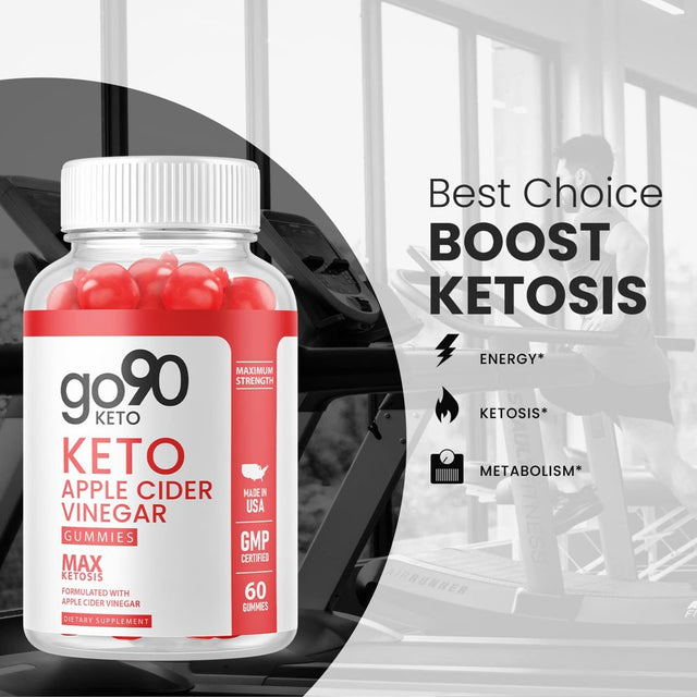 (2 Pack) Go90 Keto ACV Gummies - Supplement for Weight Loss - Energy & Focus Boosting Dietary Supplements for Weight Management & Metabolism - Fat Burn - 120 Gummies