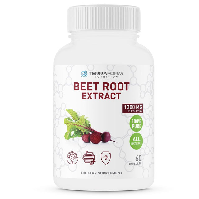 Beetroot Extract Capsules - Beetroot Supplement - for Digestive & Immune Support - 60 Capsules