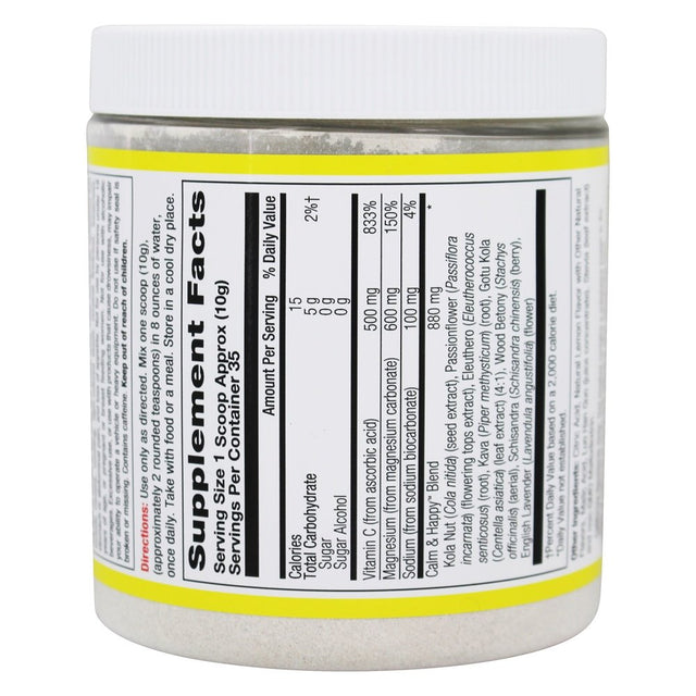 Natural Balance - Happy Camper Calm & Happy Magnesium Powder Lemon 600 Mg. - 12.3 Oz.