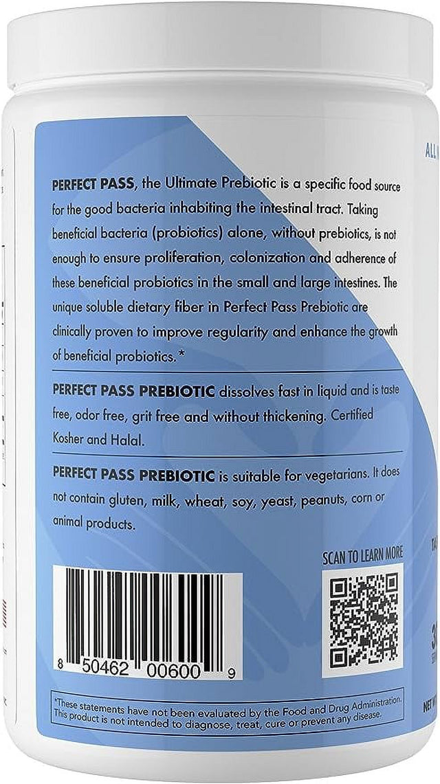 PERFECT PASS Prebiotic Fiber PHGG Partially Hydrolyzed Guar Gum 210G Powder - 100% Natural Gluten Free Non GMO - Certified Kosher Vegetarian Sugar Free, Low FODMAP Certified