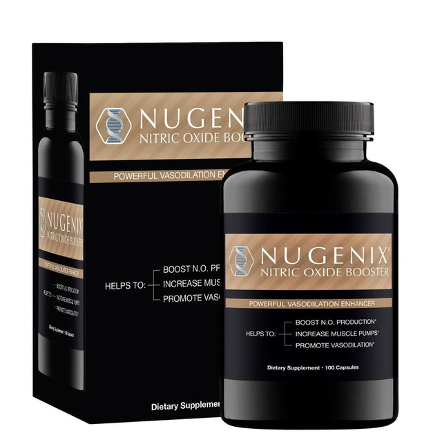 Nugenix Nitric Oxide Booster Supplement - L-Arginine, L-Citrulline, Pine Bark Extract - Vasodilator - Supplement Bundle Supply (200 Capsules)