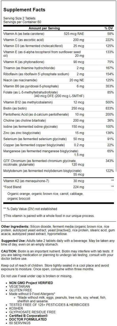 Megafood Men'S 40+ Advanced Multivitamin 120 Tabs