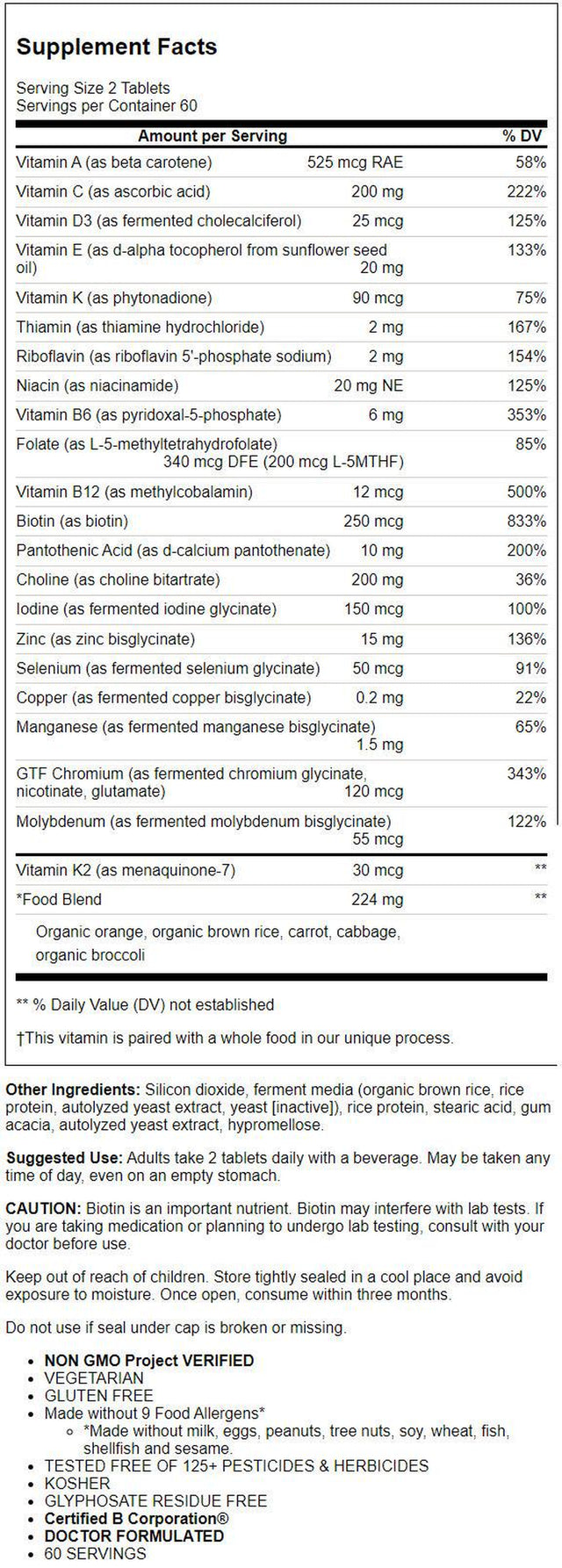 Megafood Men'S 40+ Advanced Multivitamin 120 Tabs