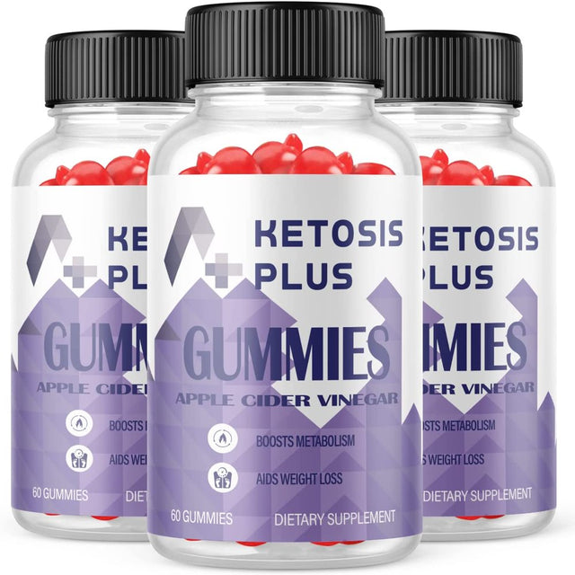 (3 Pack) Ketosis plus ACV Gummies - Supplement for Weight Loss - Energy & Focus Boosting Dietary Supplements for Weight Management & Metabolism - Fat Burn - 180 Gummies