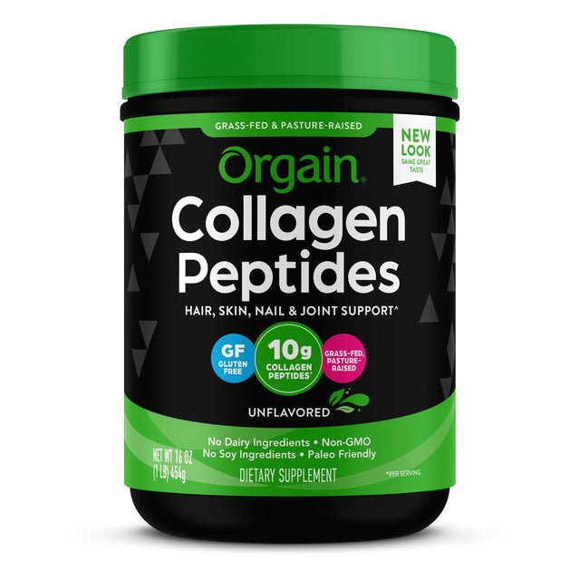 Orgain Grass Fed Hydrolyzed Collagen Peptides Protein Powder - Paleo & Keto Friendly, Amino Acid Supplement, Pasture Raised, Gluten Free, Dairy Free, Soy Free, Non-Gmo, Type I and III, 1 Lb.