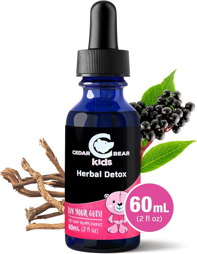 Cedar Bear Herbal Detox for Kids Is a Liquid Herbal Supplement That Helps the Immune System & Protects Organs That Are Often Affected 2 Fl Oz / 60 Ml