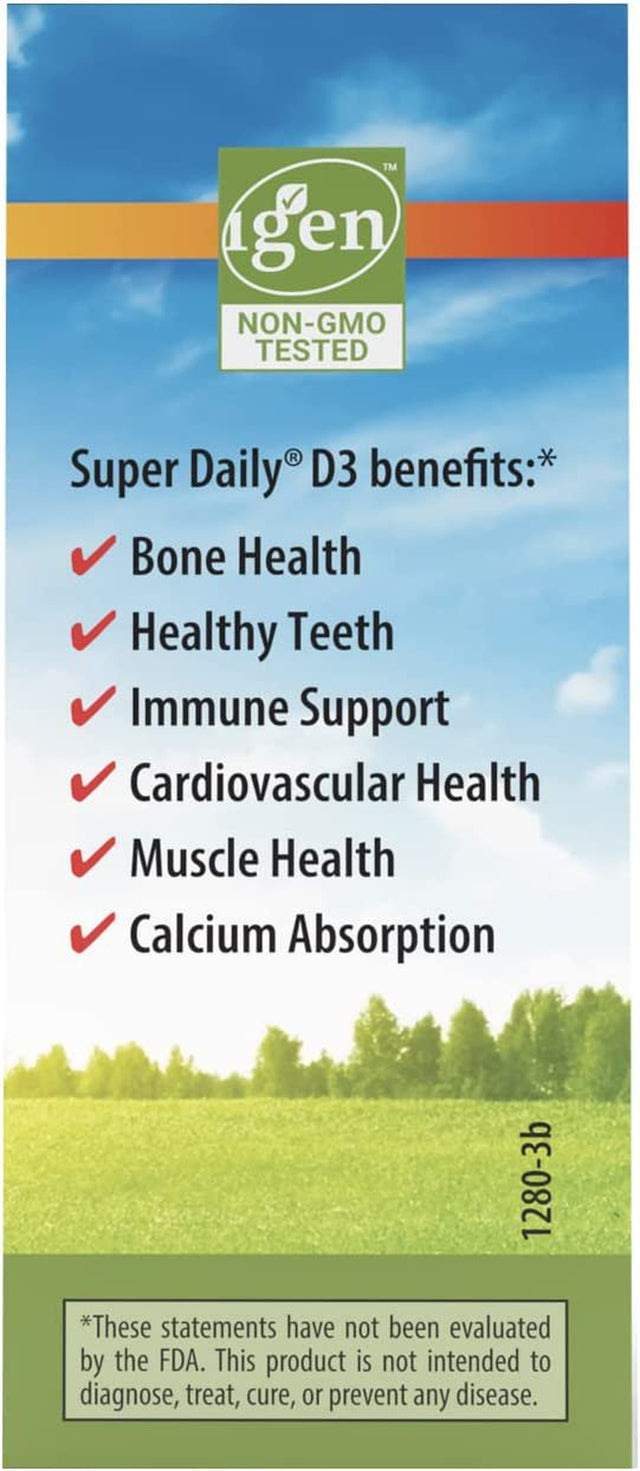 Carlson - Super Daily D3, Vitamin D Drops, 2,000 IU per Drop, 1-Year Supply, Vitamin D3 Liquid, Heart & Immune Health, Vegetarian, Liquid Vitamin D Drops, Unflavored, 365 Drops