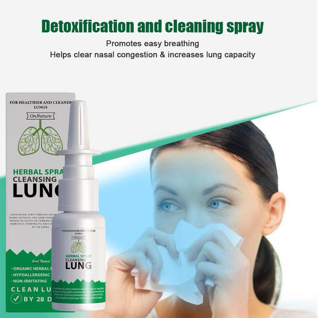 Lung Detox Herbal Cleanser Spray for Smokers Clear Nasal Congestion, Lung Cleanse for Smokers