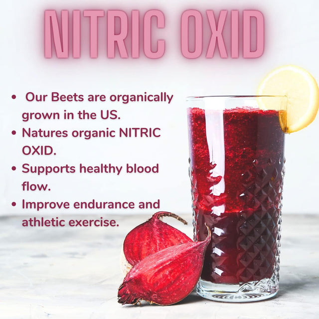 OPTIVIDA Nitric Oxide Beet Powder Organic | All Natural Beets Roots Supplements | Support Blood Flow, Heart & Liver Health | Vegan, Non-Gmo, and Gluten Free 30 Servings