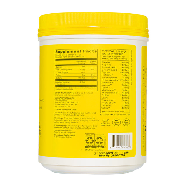 Vital Proteins Grass-Fed Collagen Peptides Powder, Lemon, 11 Oz