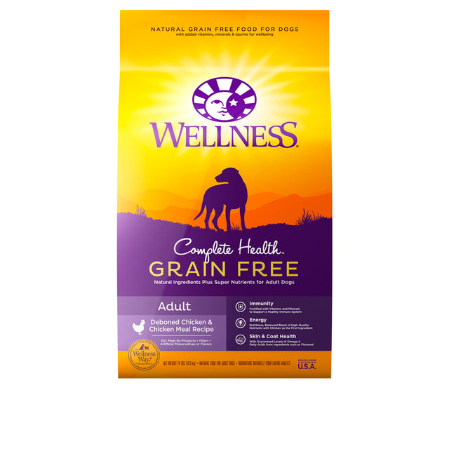 Wellness Complete Health Natural Grain Free Dry Dog Food, Chicken, 24-Pound Bag