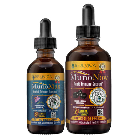 Munomax & Munonow - Immune Support + Soothing Syrup Herbal Liquid Formula with Elderberry