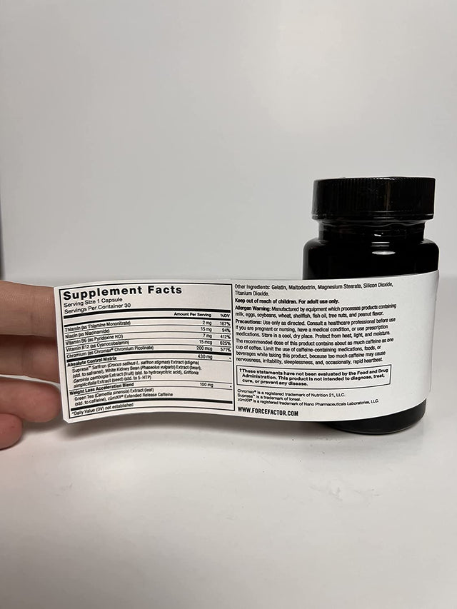 FORCE FACTOR Leanfire Control Appetite Suppressant for Weight Loss with B12 Vitamins, Green Tea Extract, & Garcinia Cambogia to Curb Cravings, Reduce Snacking, & Increase Energy, 30 Capsules