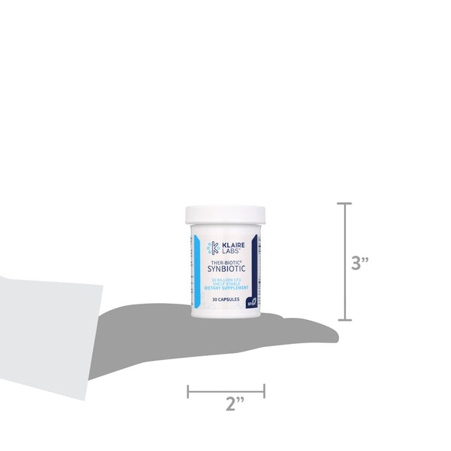 Klaire Labs Ther-Biotic Synbiotic Probiotic - 50B CFU Immune & Digestive Support - GI, Microbiome + Immune Support - Delayed Release Probiotics with Prebiotic - Hypoallergenic, Shelf-St