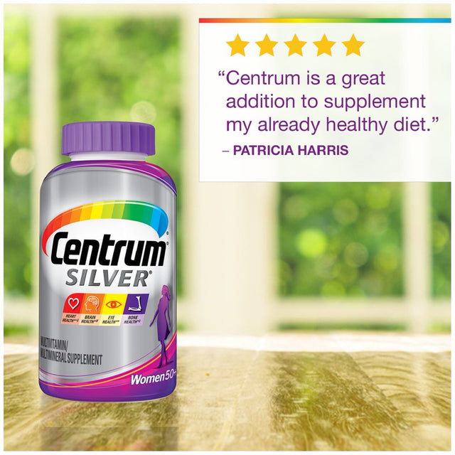 Centrum Silver Multivitamins for Women over 50, Multivitamin/Multimineral Supplement with Vitamin D3, B Vitamins, Calcium and Antioxidants - 275 Count