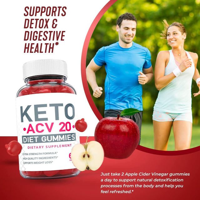 (1 Pack) Keto ACV 20 Gummies - Supplement for Weight Loss - Energy & Focus Boosting Dietary Supplements for Weight Management & Metabolism - Fat Burn - 60 Gummies