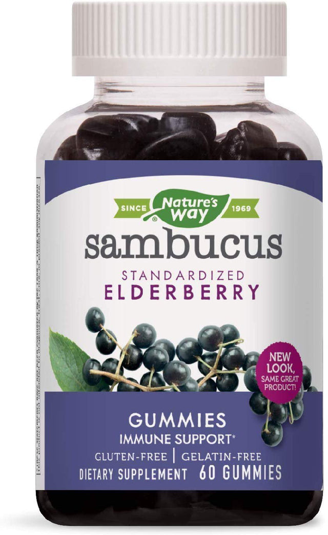 Nature'S Way Sambucus Black Elderberry Gummies with Vitamin C and Zinc, 60 Gummies