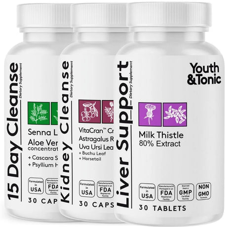 Youth & Tonic Body Detox, with Senna Leaf, Cranberry and Milk Thistle for Digestive Health