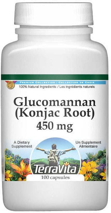 Terravita Glucomannan (Konjac Root) - 450 Mg, (100 Capsules, 1-Pack, Zin: 511306)