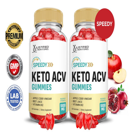 (2 Pack) Speedy Keto ACV Gummies 1000MG Dietary Supplement 120 Gummys