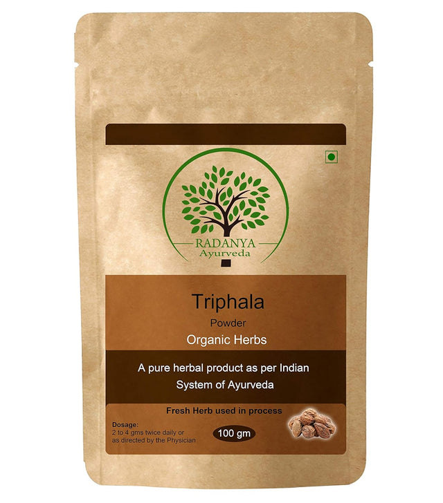 Triphala Powder 100 Gram - Indian Pure Natural Essential Organic Herbal Supplement Powder - Pack of 1