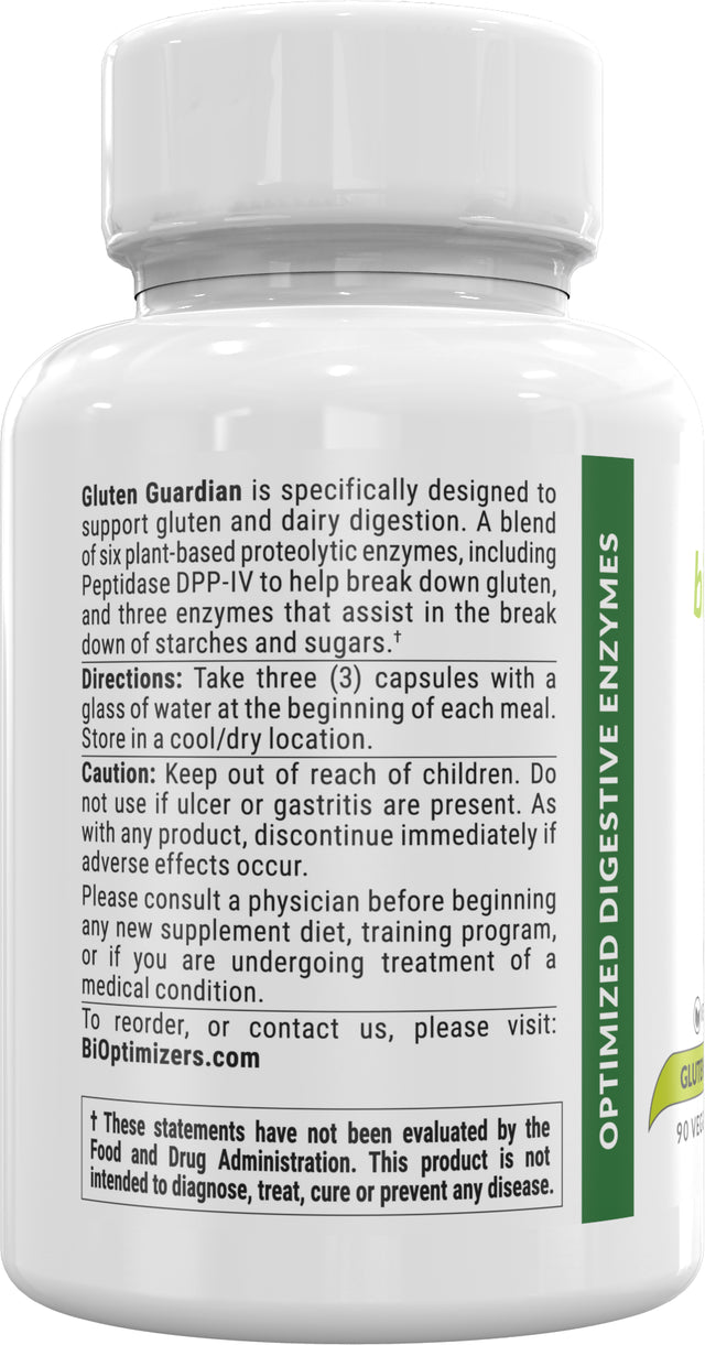 Gluten Guardian 3.0 by Bioptimizers - Gluten Pills with DPP-IV (90 Capsules)