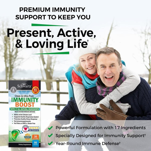 Bioschwartz Immunity Boost Supplement | Natural Immune Defense Antioxidant Vitamins | 90 Ct