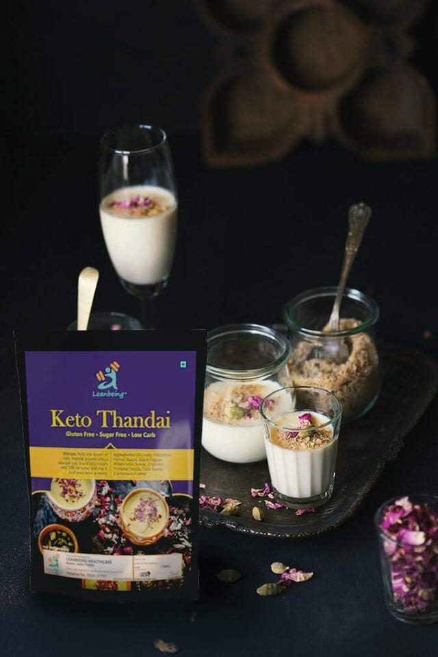 Leanbeing Keto Badam Pista Thandai Premix 200Gm |Sugar-Free, Organic, Gluten-Free, Low Carb, Ultra-Low Gi, Vegan.