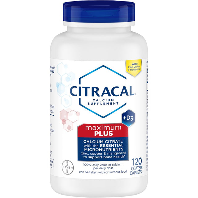 Citracal Maximum plus Calcium Citrate with Vitamin D3, Caplets, 120Ct