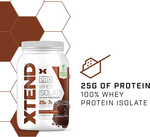 XTEND Pro Protein Powder Chocolate Lava Cake | 100% Whey Protein Isolate | Keto Friendly + 7G Bcaas with Natural Flavors | Gluten Free Low Fat Post Workout Drink | 1.8Lbs