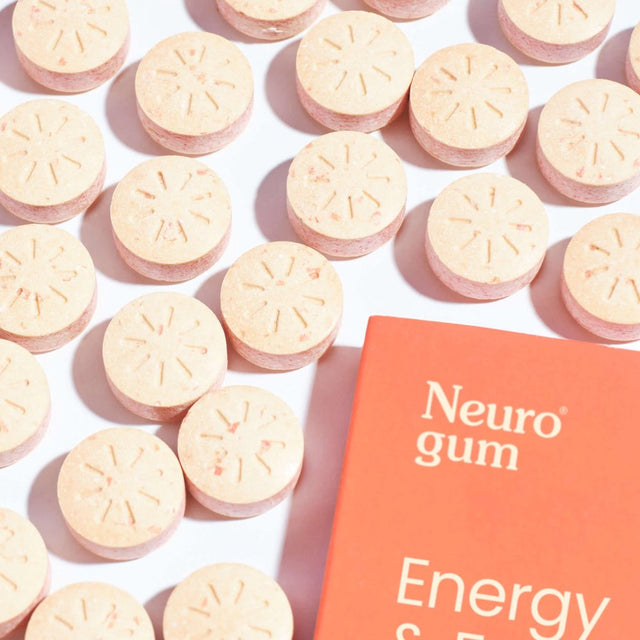 Neuro Gum Cinnamon to Boost Energy and Focus with Caffeine L Theanine and Vitamin B6 B12 Supplement Sugar Free, 6 Pack