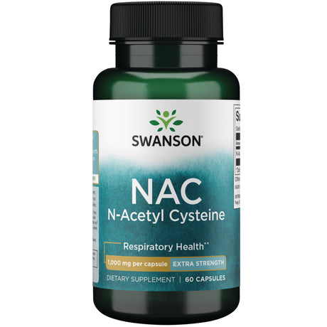 Swanson NAC N-Acetyl Cysteine Antioxidant Respiratory Health Anti-Aging Liver Support & Amino Acids Supplement 1,000 Mg 60 Capsules