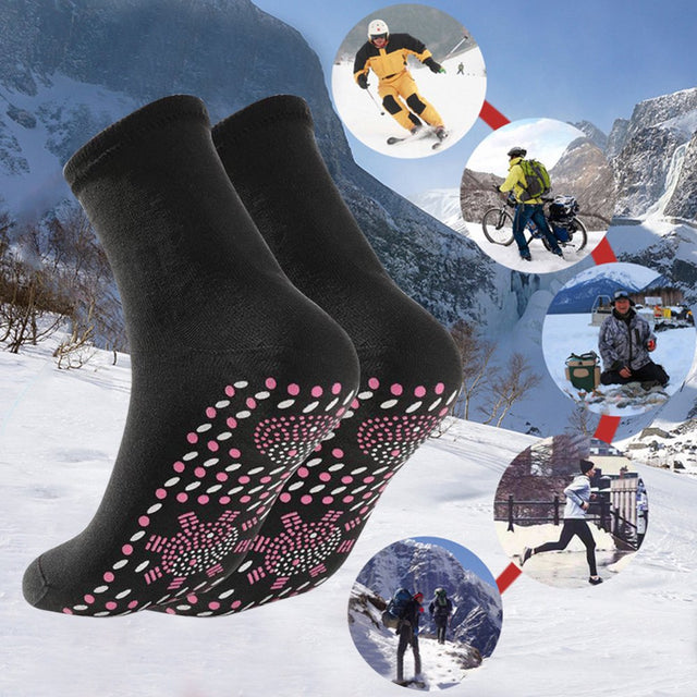 Lotpreco Self-Heating Socks,Magnetic Socks,Heated Socks for Men Women,3Pairs Comfortable Warm Breathable Massage Anti-Freezing,For Fishing Camping Hiking Skiing Foot Warmertourmaline Self-Heating