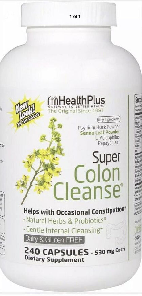 Super Colon Cleanse 500Mg Detox Lose Weight 240 Capsules