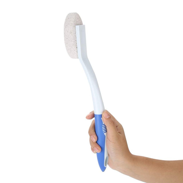 Long Handle Remove Dead Skin Cutin Foot Rasp File Foot Brush with Scrubbing Pumice Stone Foot Massage Cleaner for Wet Dry Feet Beauty Foot Care Tool