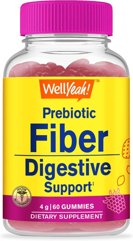 Prebiotic Fiber Gummies - Digestive System Support, Doctor Recommended, Can Help for Constipation - Vegan Friendly and Gluten-Free, GMO Free - Yummy Natural Berry Flavors - 60 Gummies