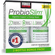 Probioslim Probiotic Supplement for Women and Men with Probiotics and Green Tea Extract, Reduce Gas, Bloating, Constipation, Support Digestive and Gut Health, Force Factor, 120 Capsules (Twin Pack)