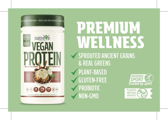 Natreve Vegan Protein Powder - Gluten Free Non-Gmo Whole Food Protein with Vegetables - 30Oz (French Vanilla Wafer Sundae)