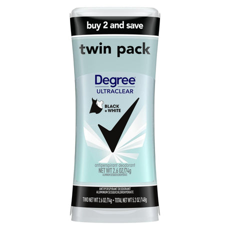 Degree Ultra Clear Long Lasting Women'S Antiperspirant Deodorant Stick Twin Pack, Fresh, 2.6 Oz