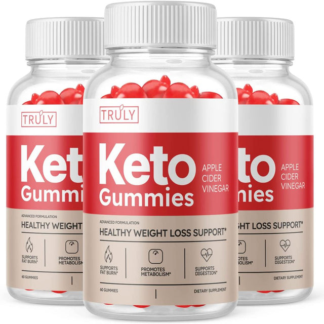 (3 Pack) Truly Keto ACV Gummies - Supplement for Weight Loss - Energy & Focus Boosting Dietary Supplements for Weight Management & Metabolism - Fat Burn - 180 Gummies